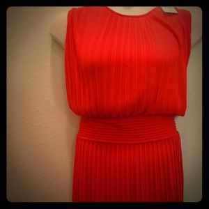 Calvin Klein 1x Orange  Ribbed or Pleaded Dress.